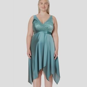 Ever Pretty Teal Asymmetrical Dress